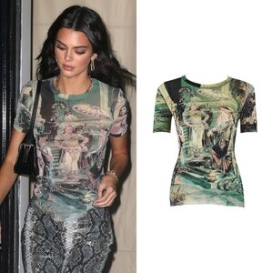 Jean Paul Gaultier S/S 1998 Frida Kahlo Sheer Mesh Top